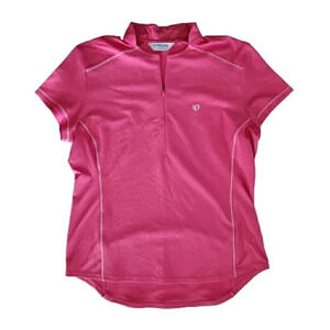 Women's PEARL‎ IZUMI Cycling Embossed Shirt SZ XL Extra Large Zipper Water Pink